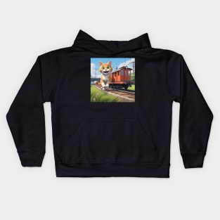 Cat Wanting To Be A Train Kids Hoodie